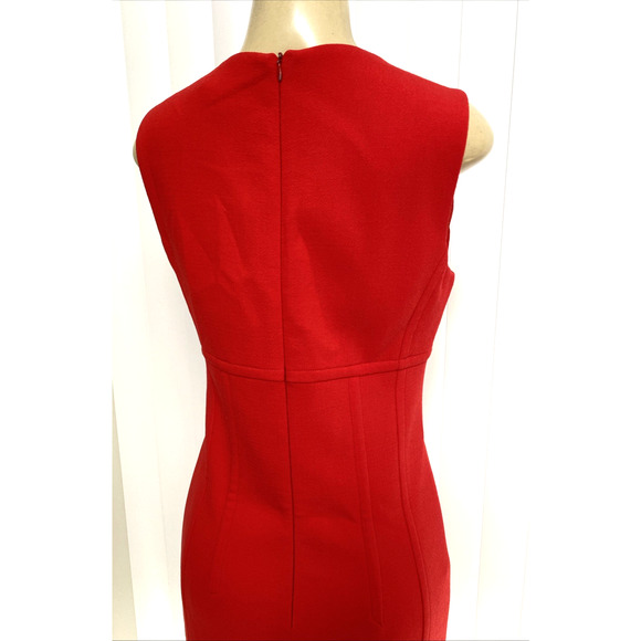 Michael Kors Collection Dress Red Wool Sheath Knee Length Sleeveless Lined 12 L - Picture 5 of 8
